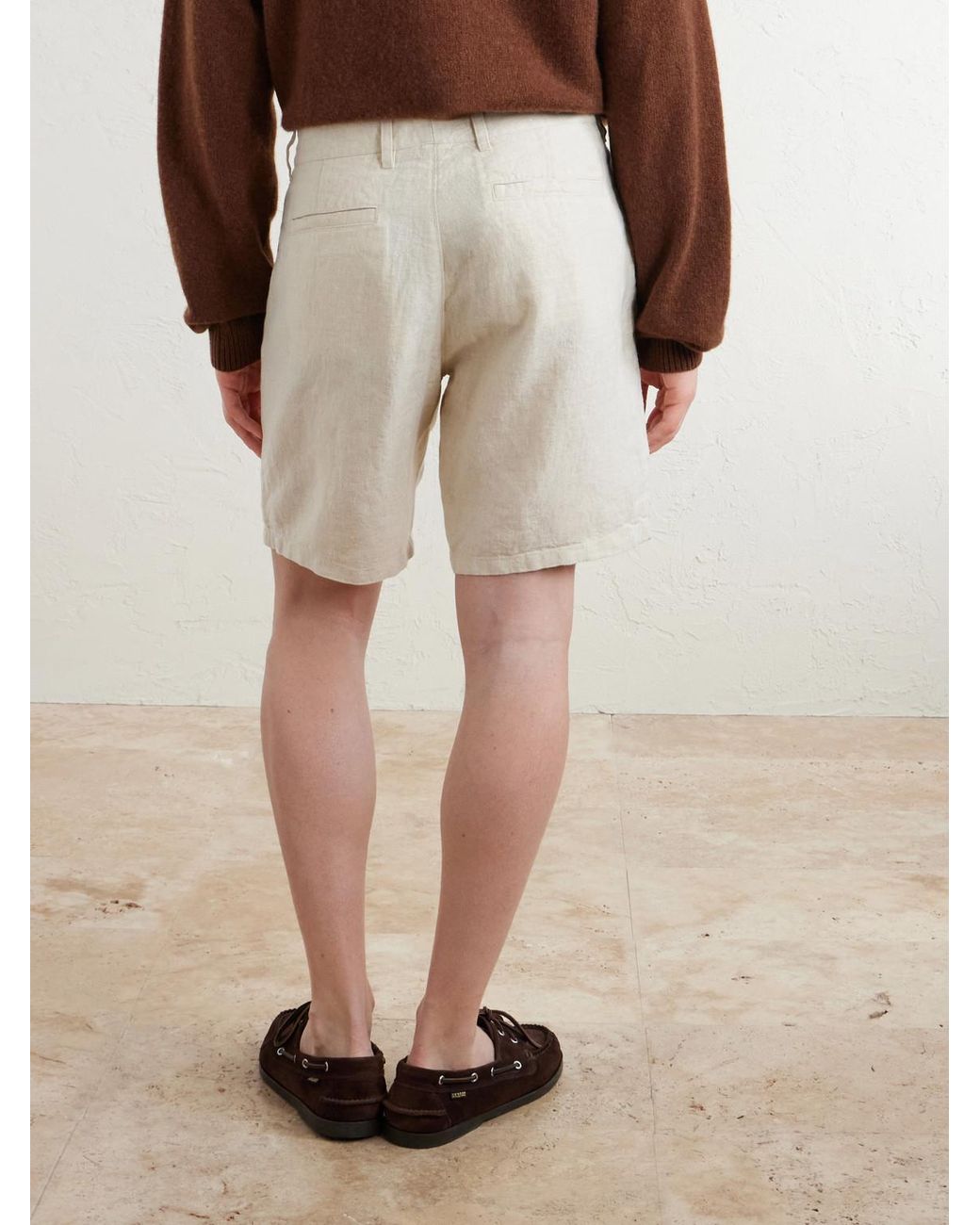 NN07 Natural Aden 1454 Straight-Leg Linen Shorts for men