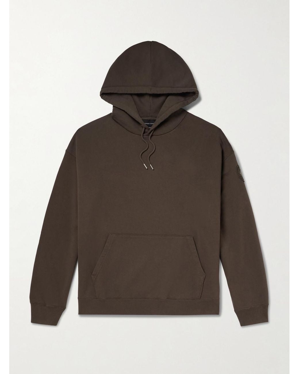 Canada Goose Brown Rove Logo-Appliquéd Cotton-Jersey Hoodie for men