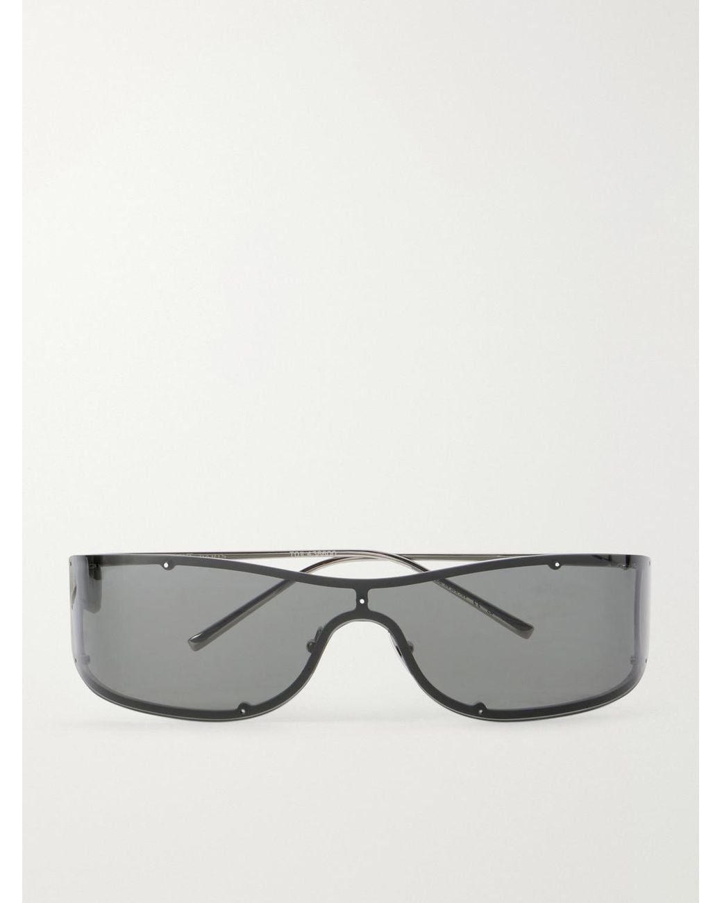 Saint Laurent Gray Mask Rimless Aviator-Style-Tone Sunglasses for men