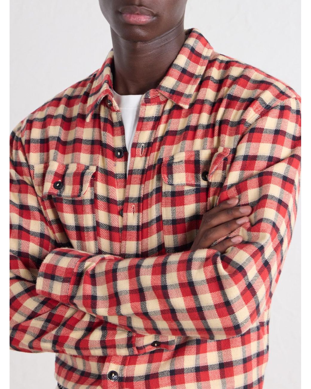 RRL Red Matlock Checked Cotton-Flannel Shirt for men