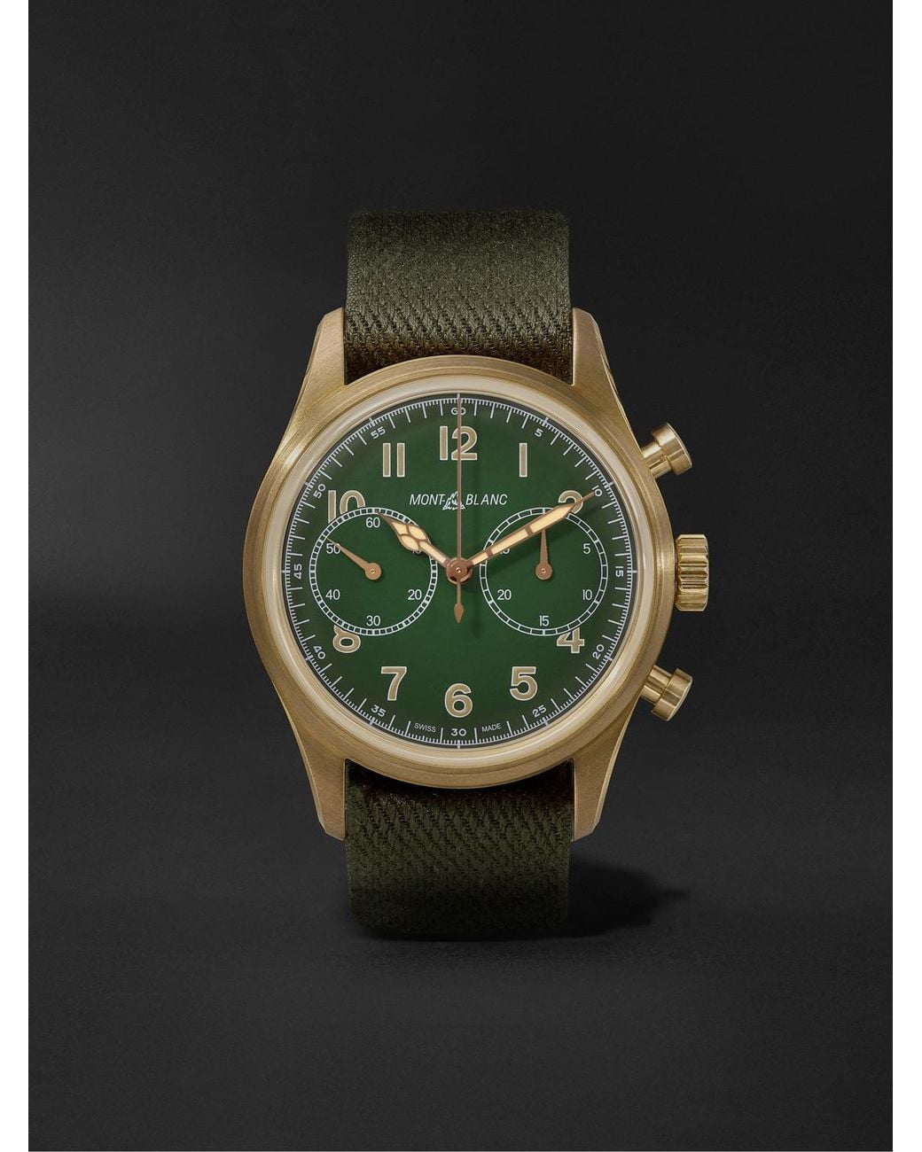 Montblanc Green 1858 Automatic Chronograph Limited Edition Bronze Watch, Ref. 119908 for men