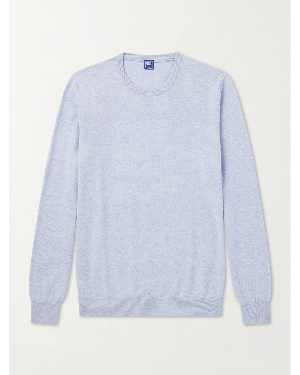 Fedeli Blue Cashmere Sweater for men