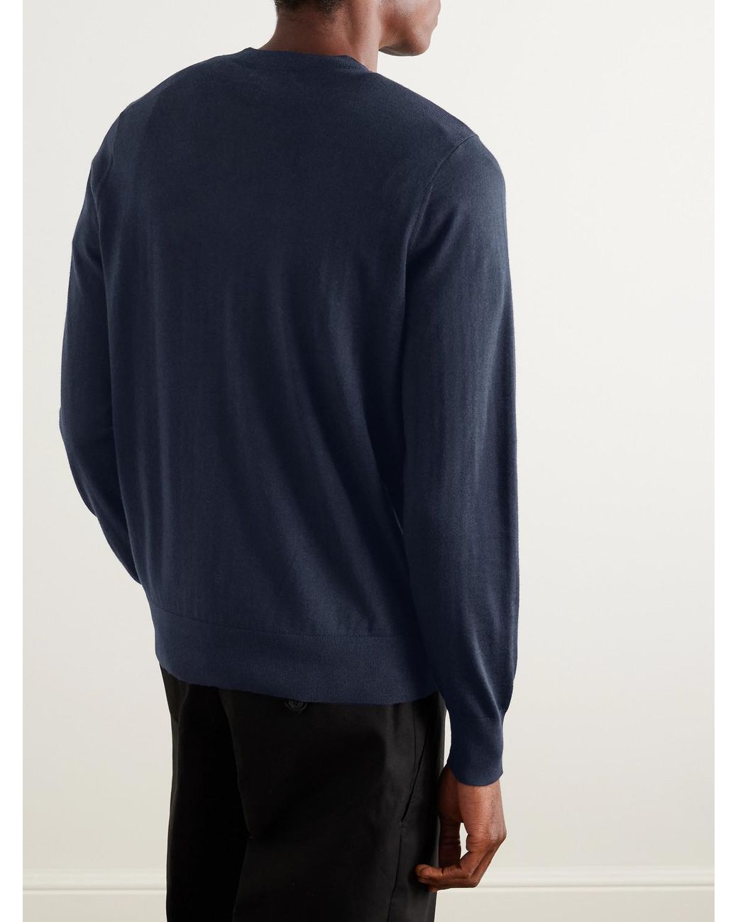 Dries Van Noten Blue Merino Wool Sweater for men