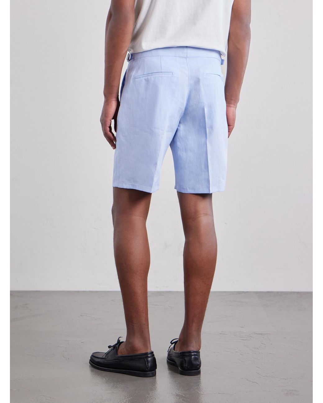 Orlebar Brown Blue Norwich Straight-Leg Linen Shorts for men