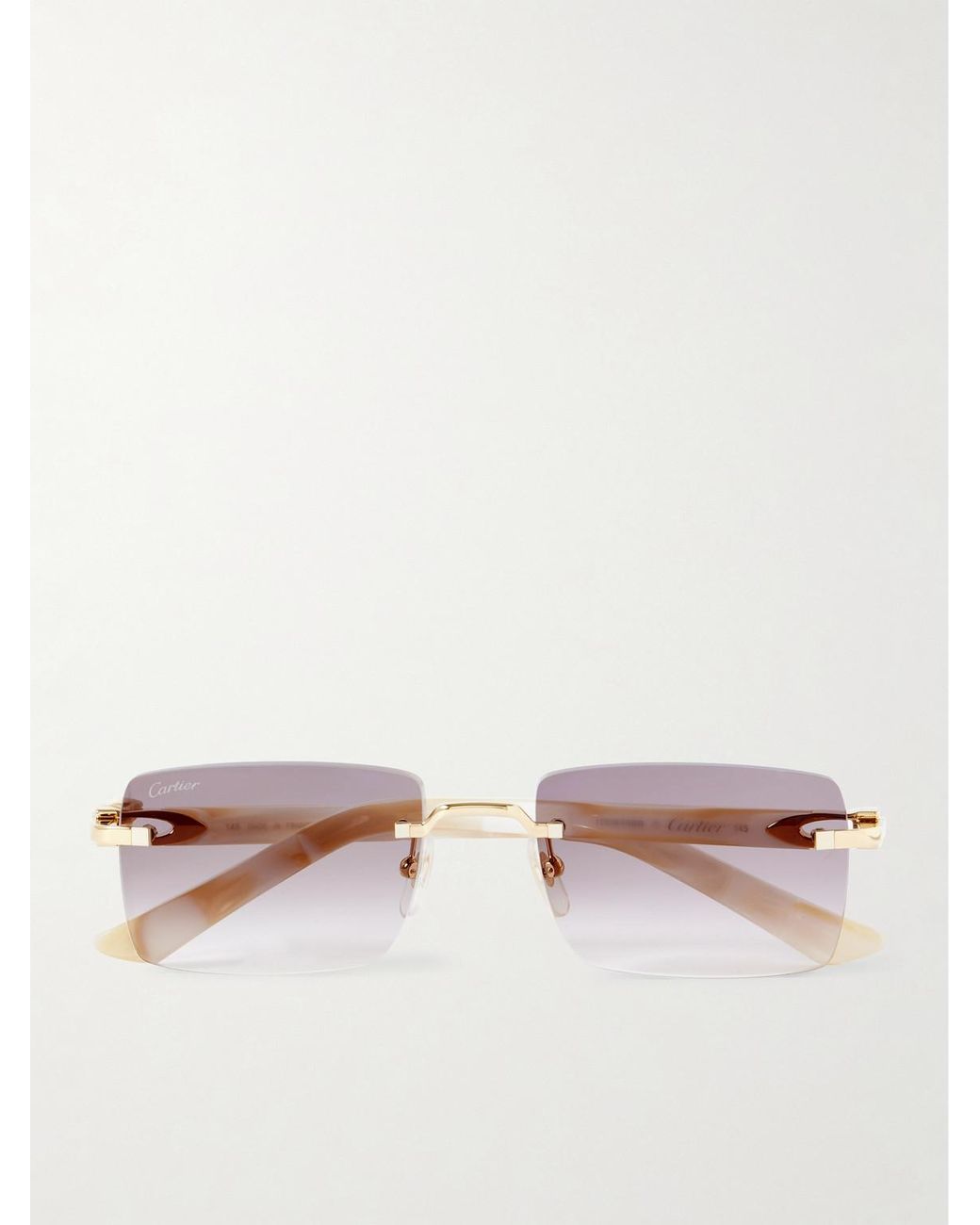 Cartier Signature C Rimless Rectangular-frame Gold-tone And Acetate ...