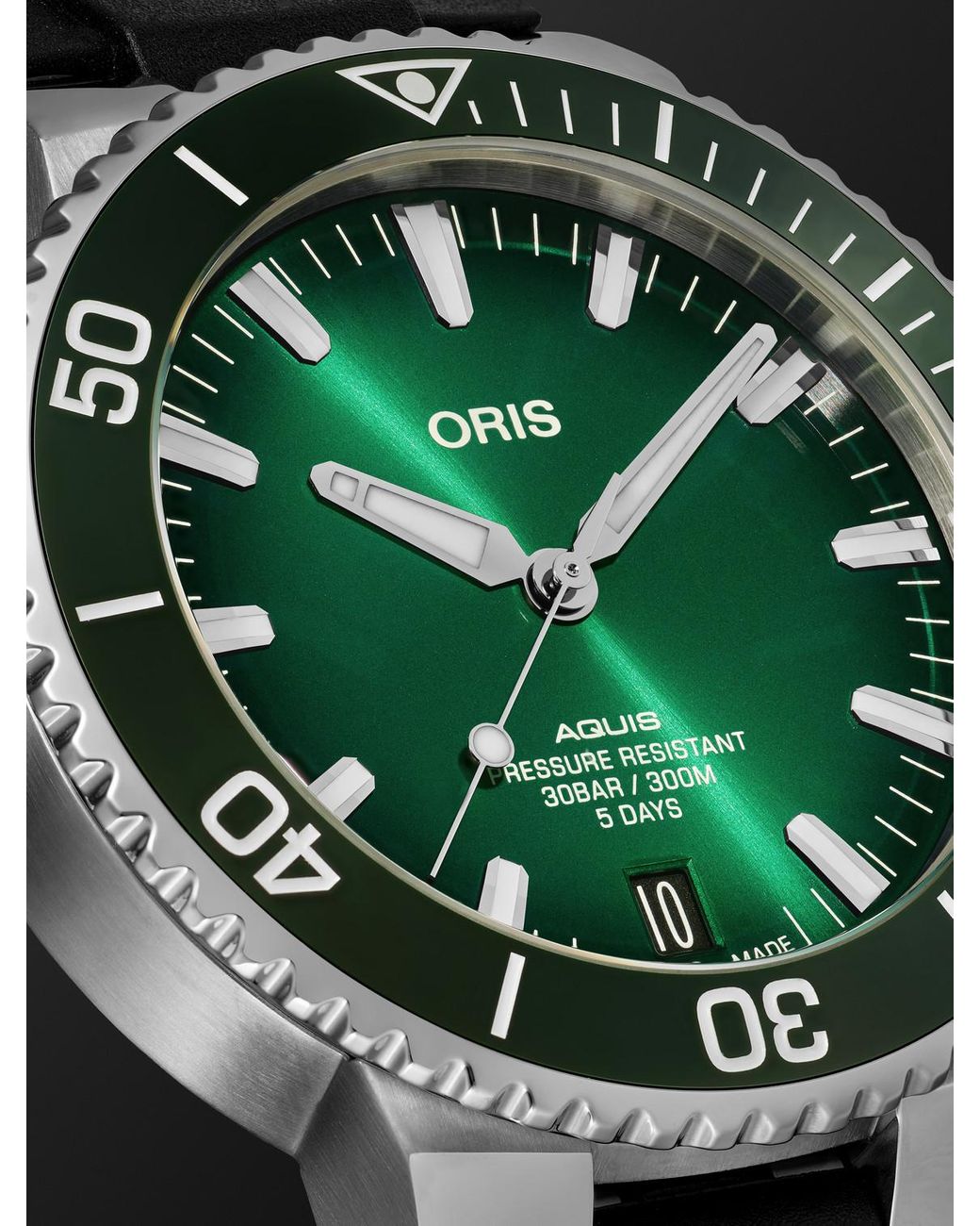 Oris Black Aquis Automatic Stainless Steel Watch, Ref. 01 400 7763 4157-07 4 24 74Eb for men