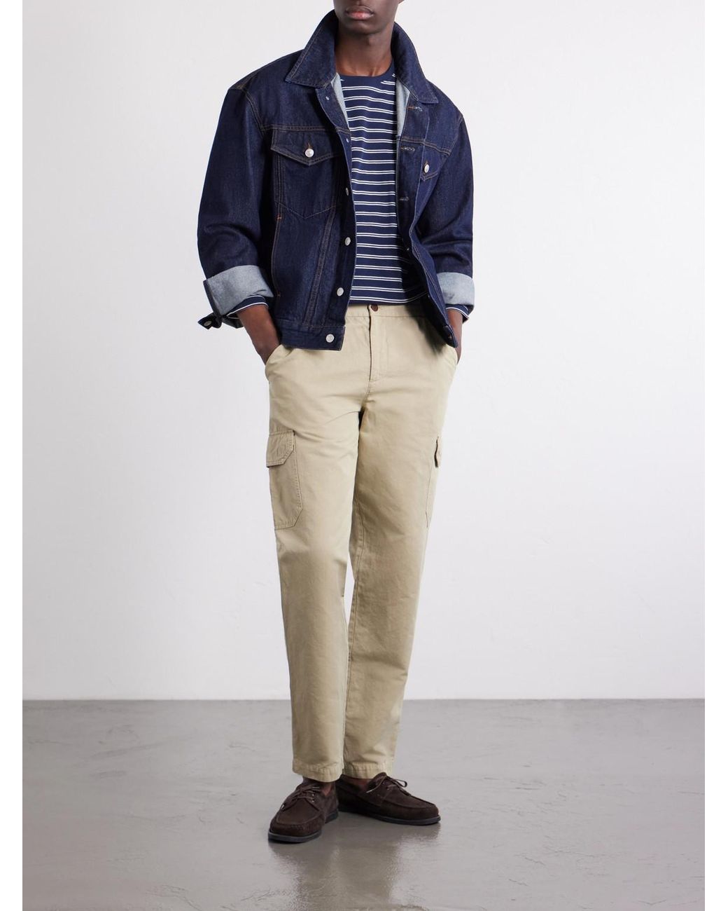 Mr P. Natural Tapered Cotton And Linen-Blend Trousers for men