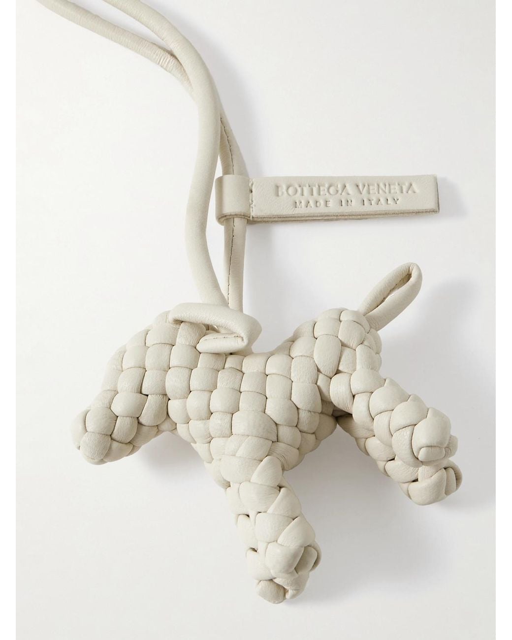 Bottega Veneta Natural Logo-Debossed Intrecciato Leather Bag Charm for men