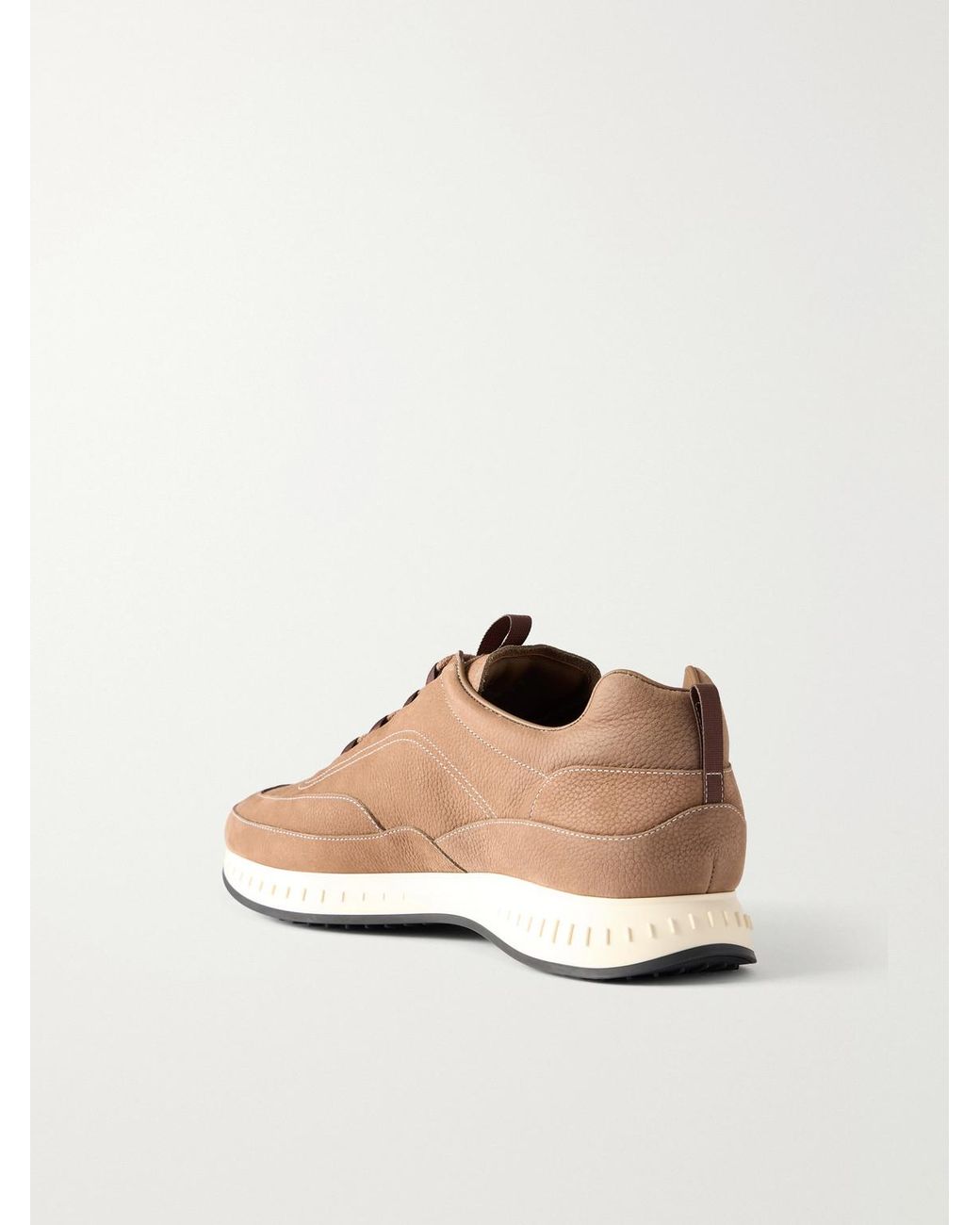 John Lobb White Laced Stream Nubuck Sneakers for men