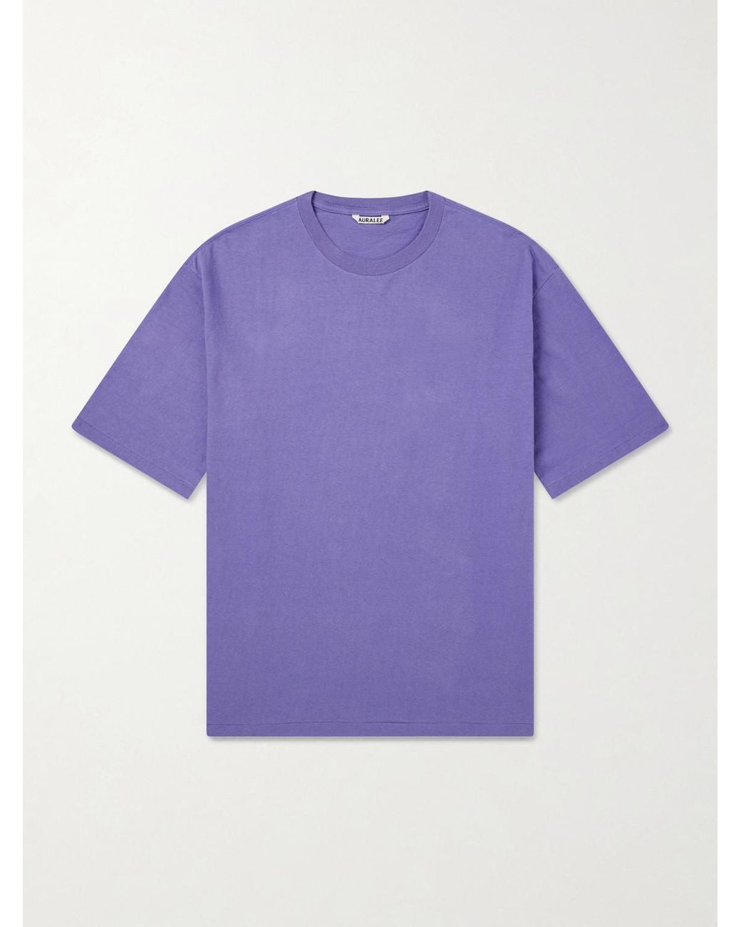 Auralee Purple Organic Cotton-Jersey T-Shirt for men
