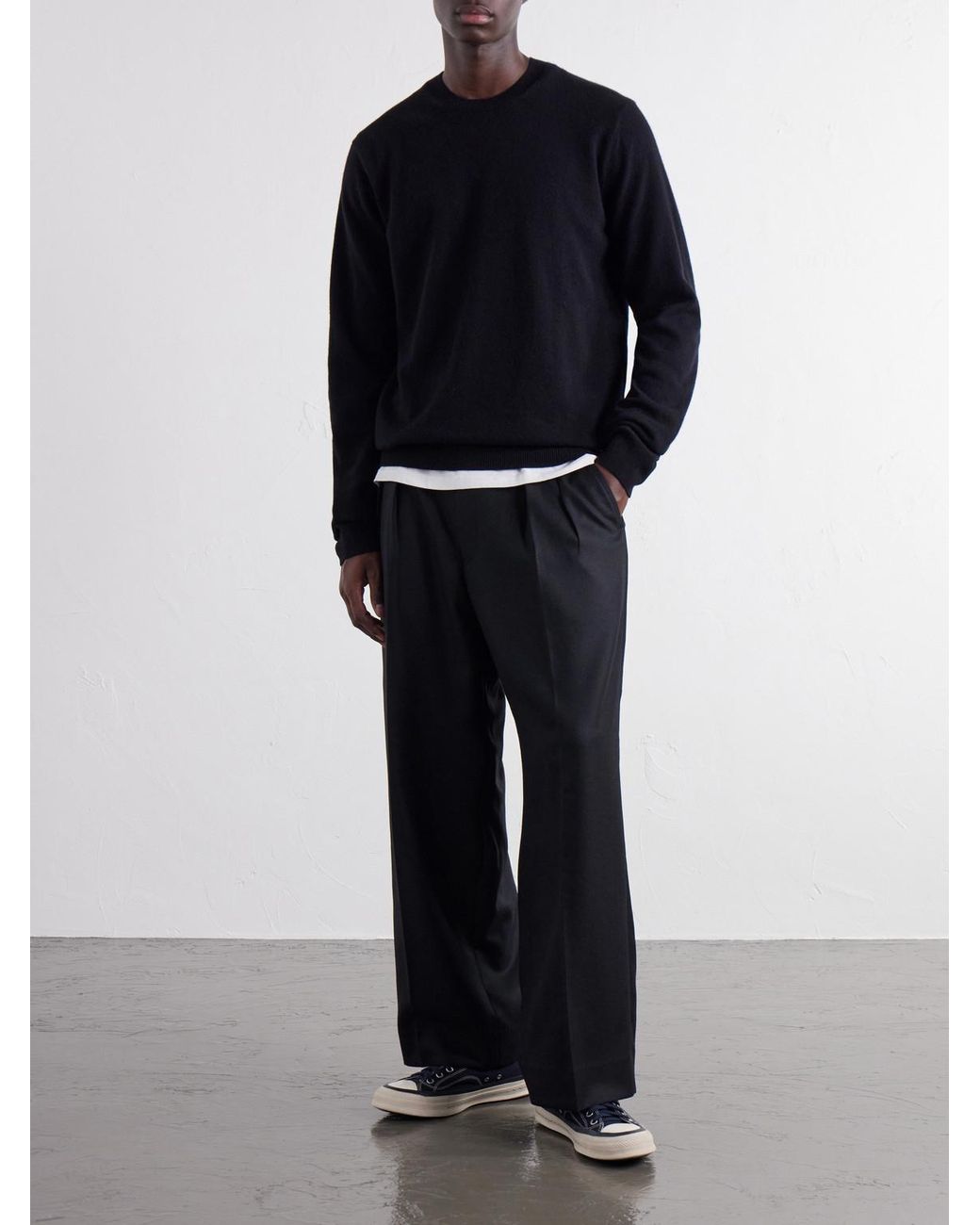 Comme des Garçons Black Ribbed Wool Sweater for men