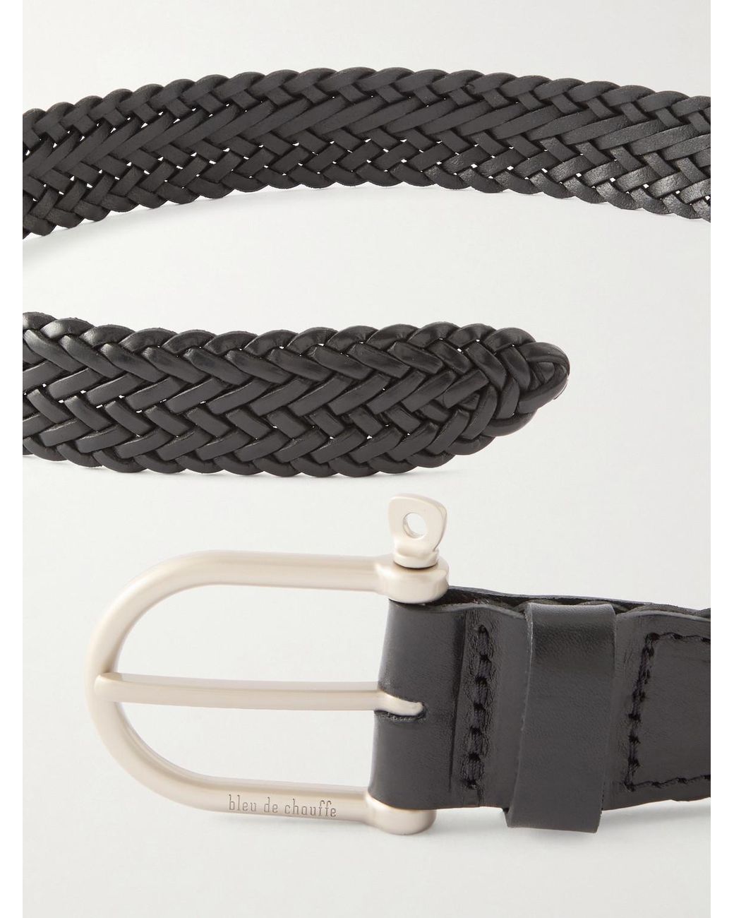 Bleu De Chauffe Black 3.5Cm Manille Leather Belt for men
