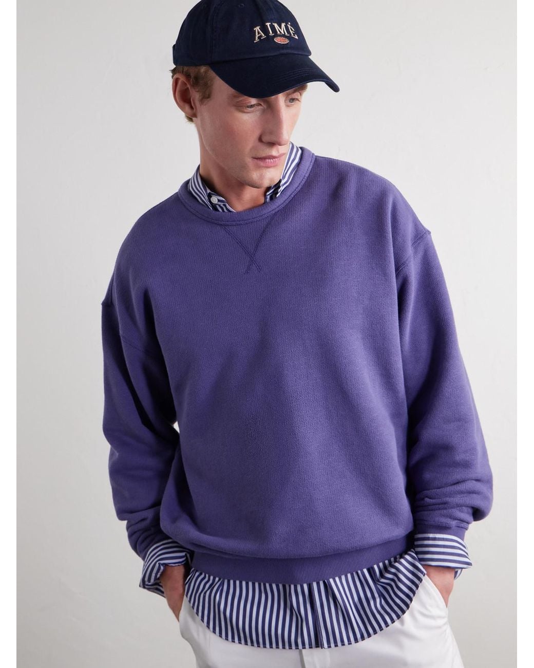 Aimé Leon Dore Blue Nyc Logo-Embroidered Cotton Cap for men