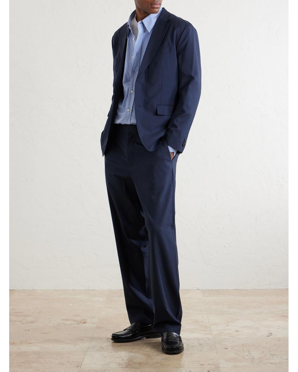 Rag & Bone Blue Straight-Leg Wool Suit Trousers for men