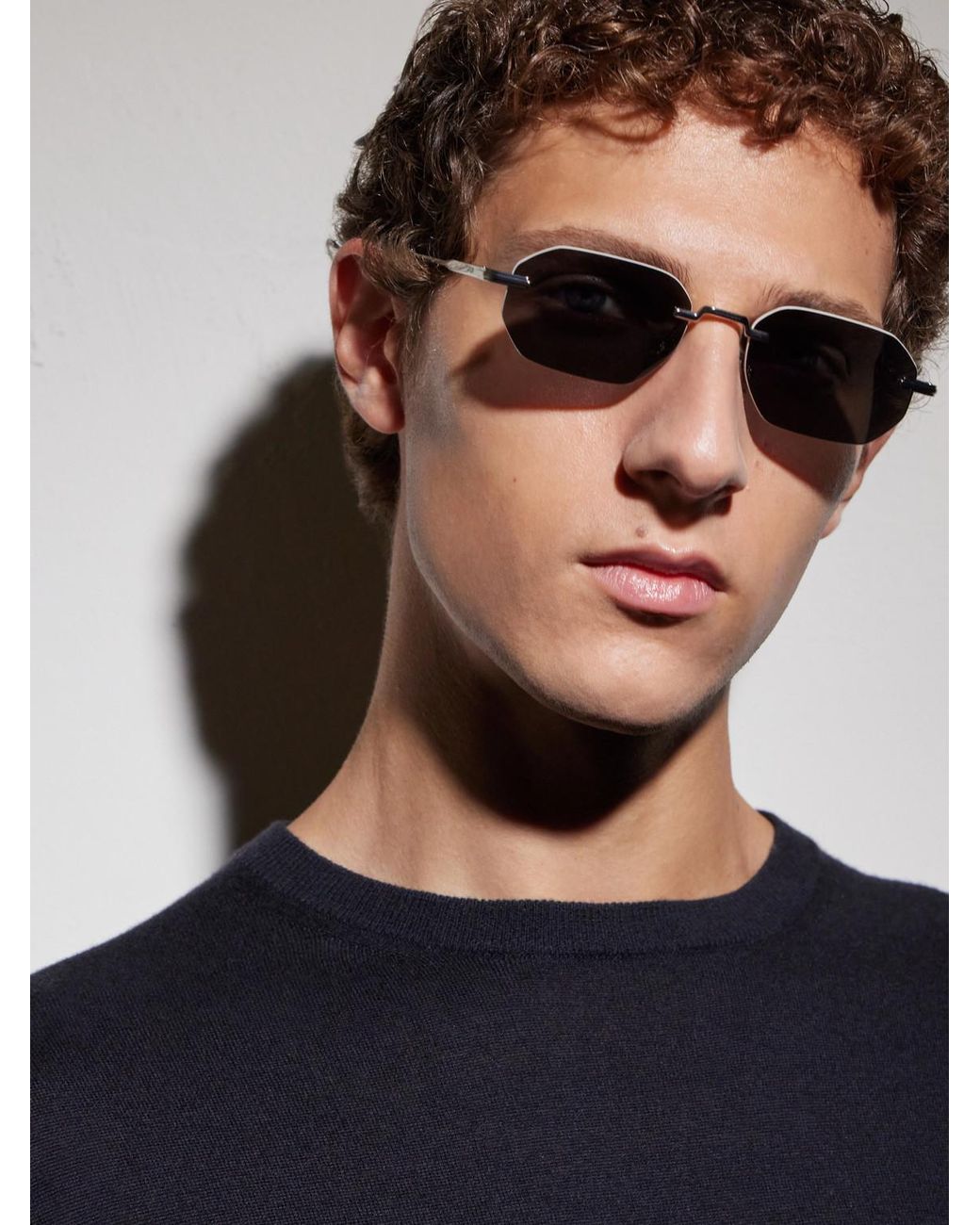 Dior Metallic Diorblacksuit S19U Geometric Square-Frame-Tone Metal Sunglasses for men