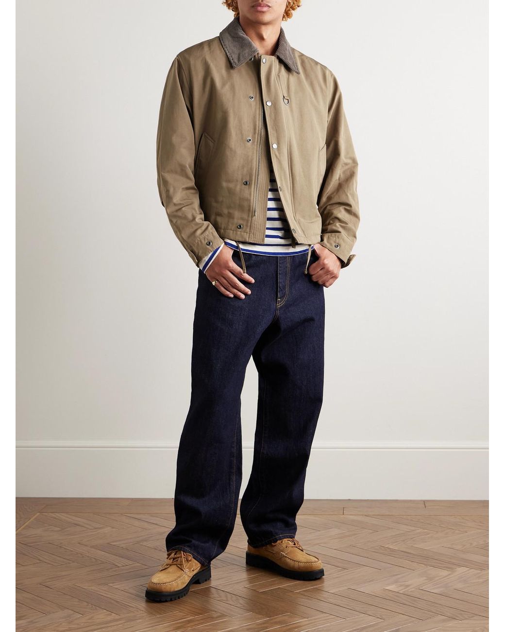 FRIZMWORKS Heritage Jacke aus einer Baumwollmischung mit Cordbesatz in Natural für Herren