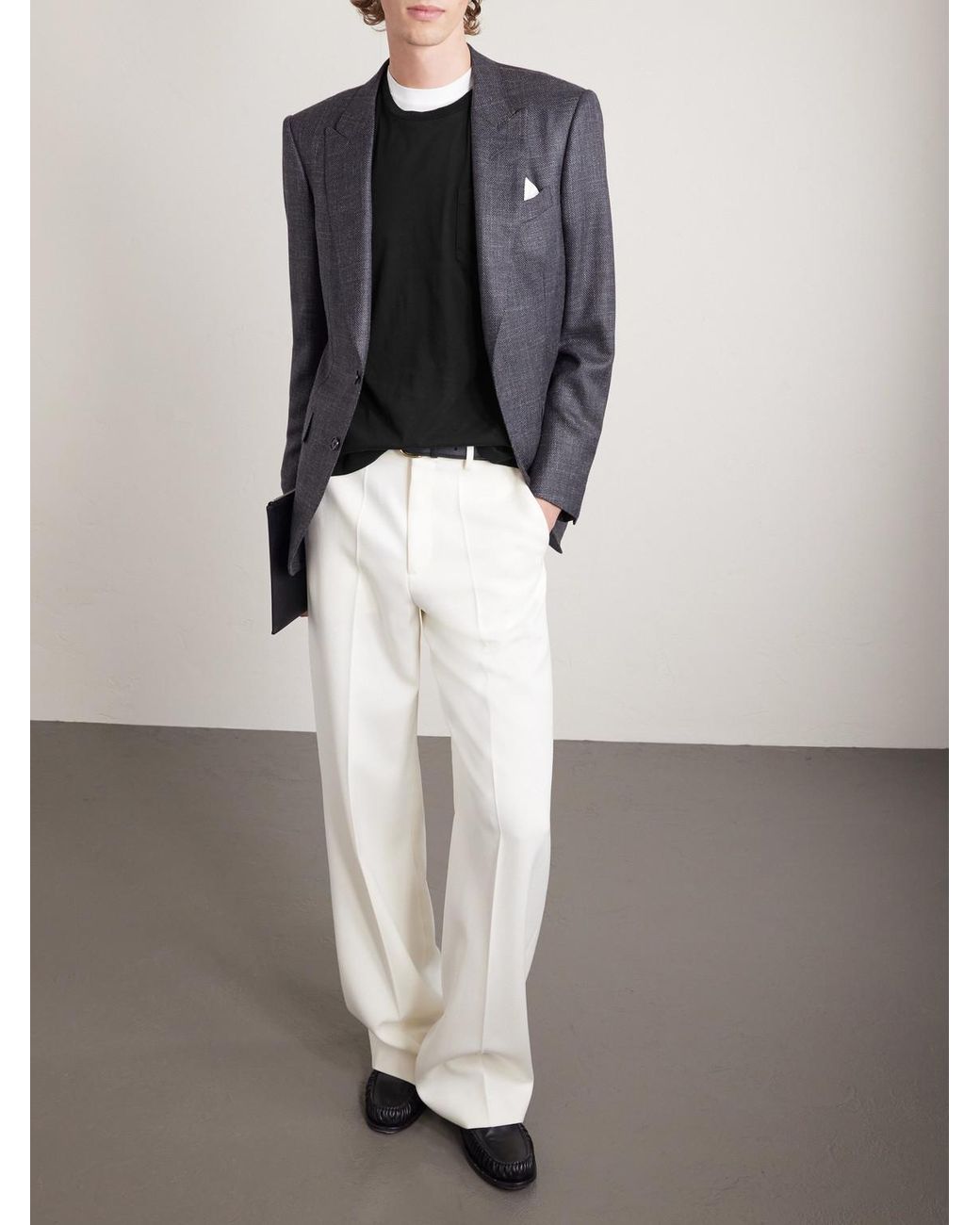 Tom Ford Black Cotton And Silk-Blend Jersey T-Shirt for men