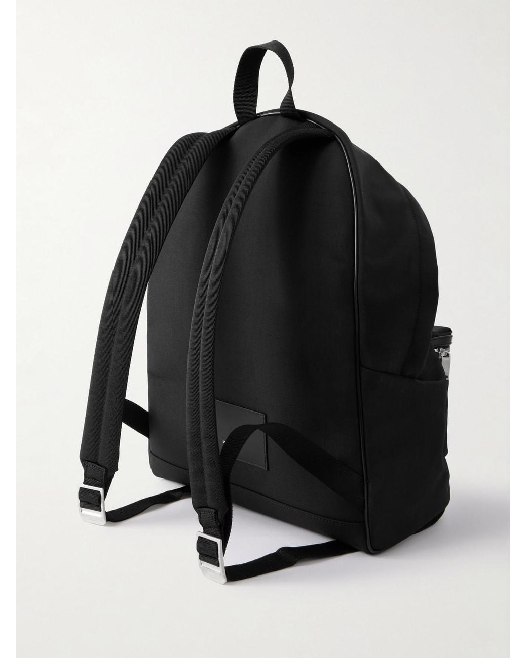 Saint Laurent Black City Leather-trimmed Canvas Backpack for men