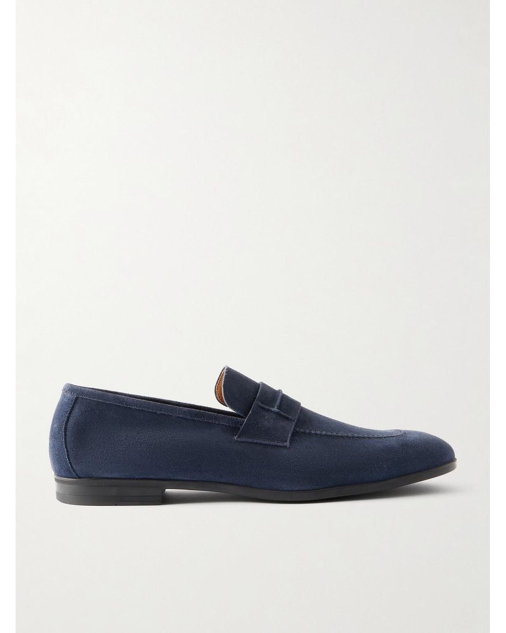 Tom Ford Blue Sean Suede Penny Loafers for men