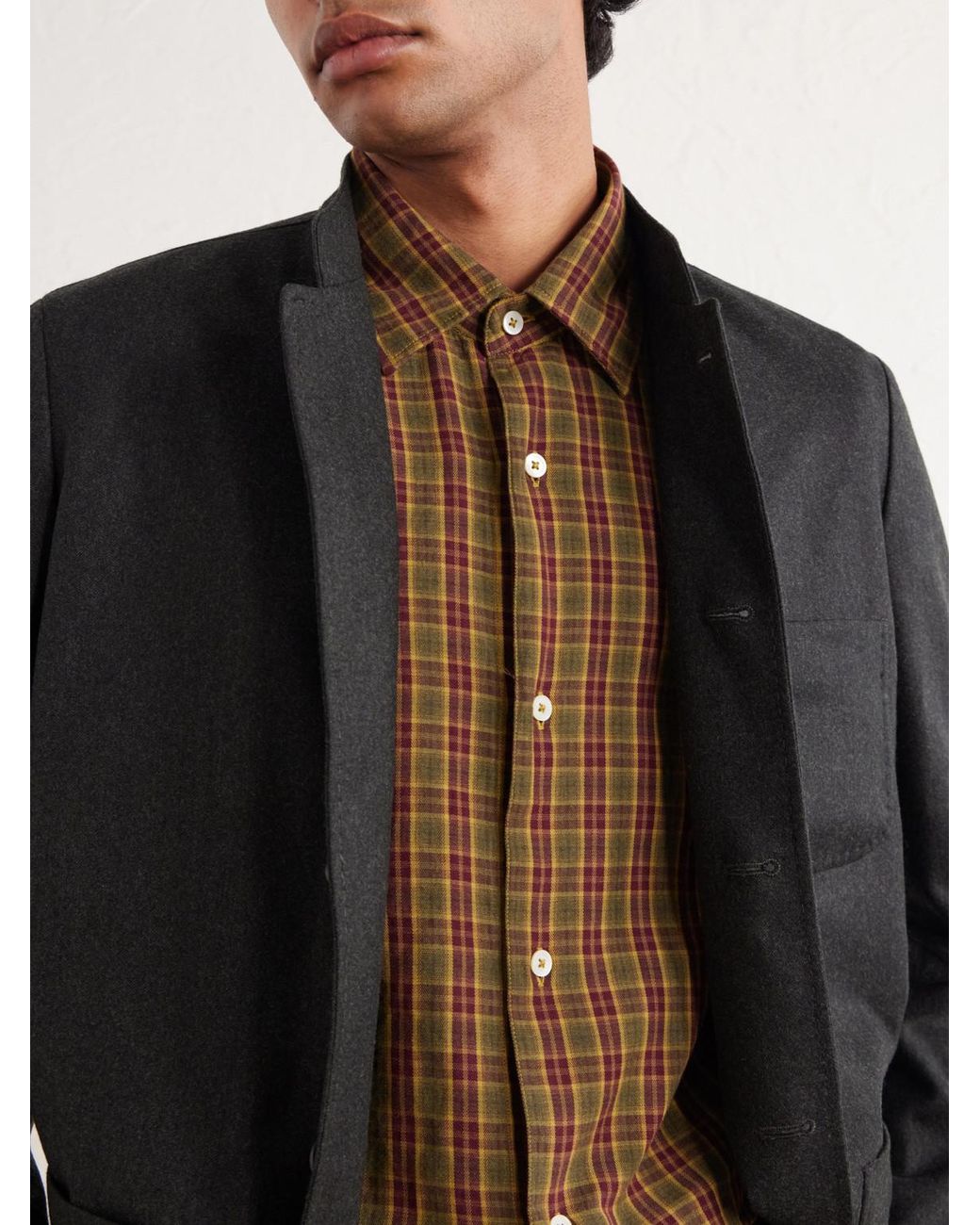 Massimo Alba Brown Boxy Checked Cotton Shirt for men