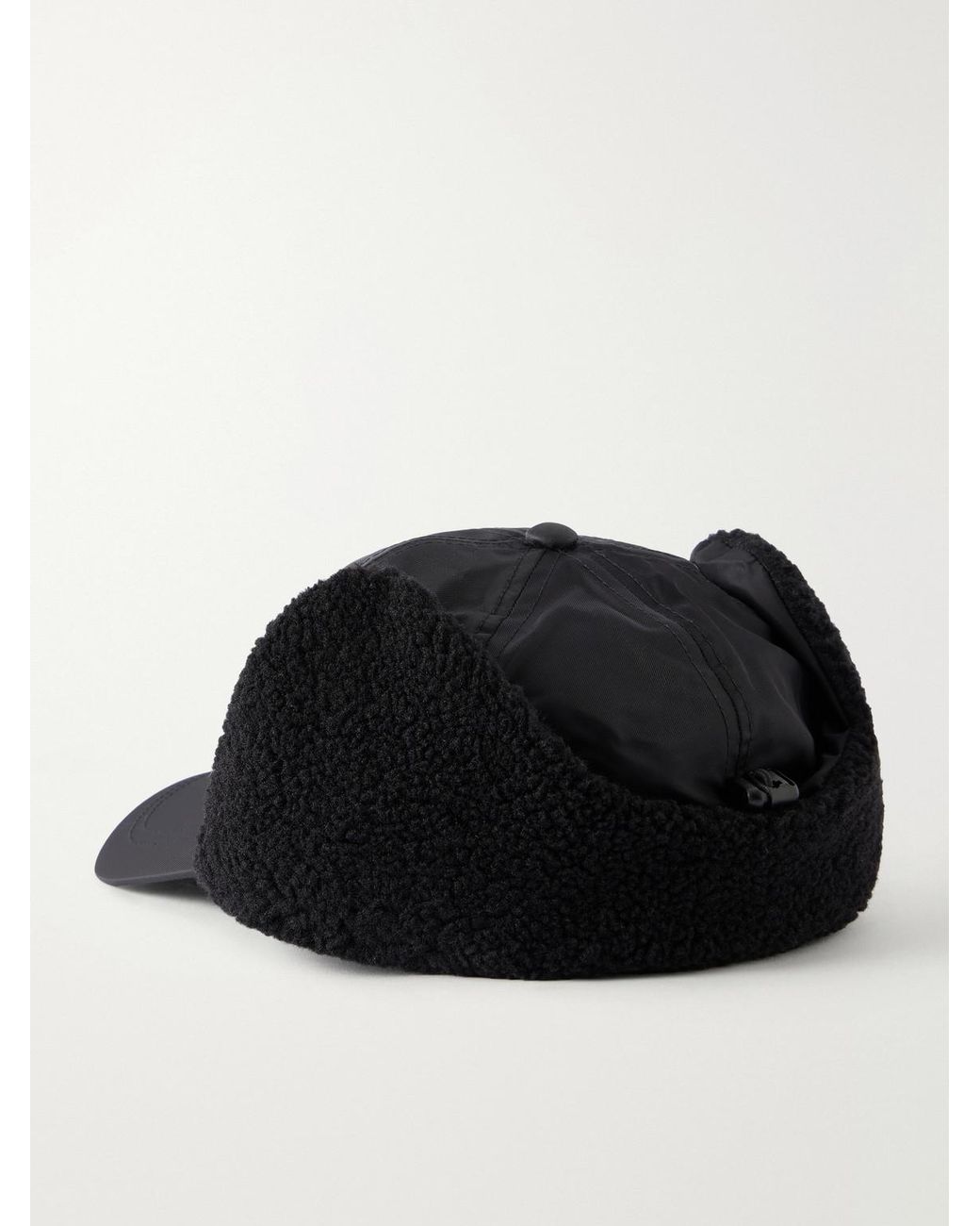 NN07 Black Base Trapper 90052 Plush-Trimmed Recycled Twill Cap for men