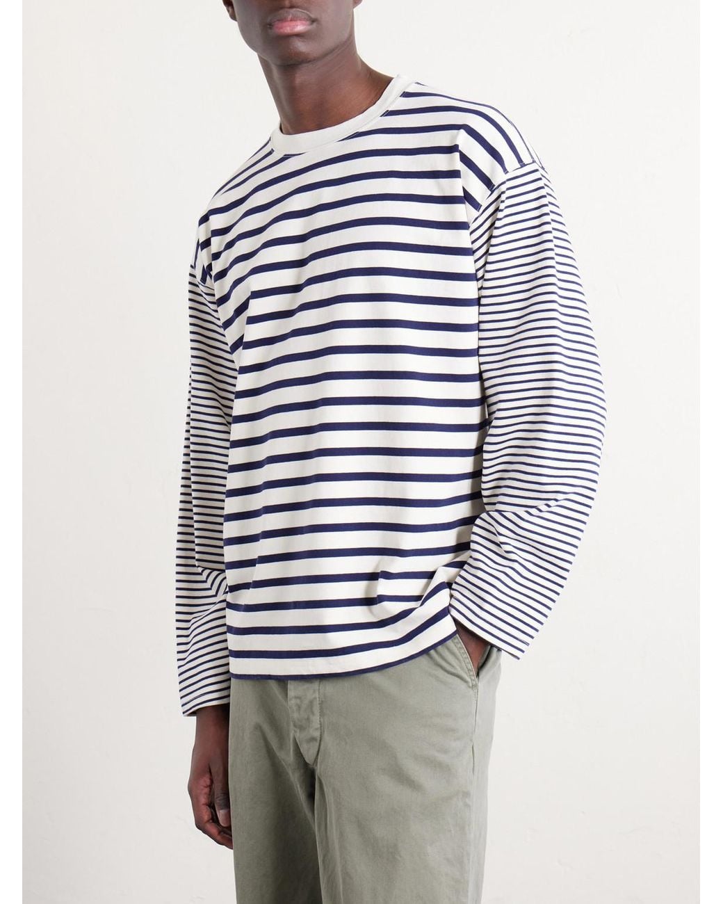 Remi Relief Blue Striped Cotton-jersey T-shirt for men