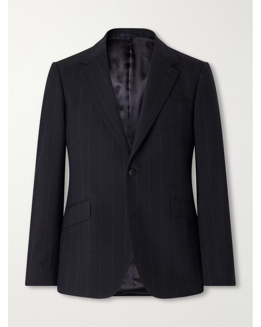 Mr P. Blue Slim-Fit Pinstriped Wool-Fresco Blazer for men