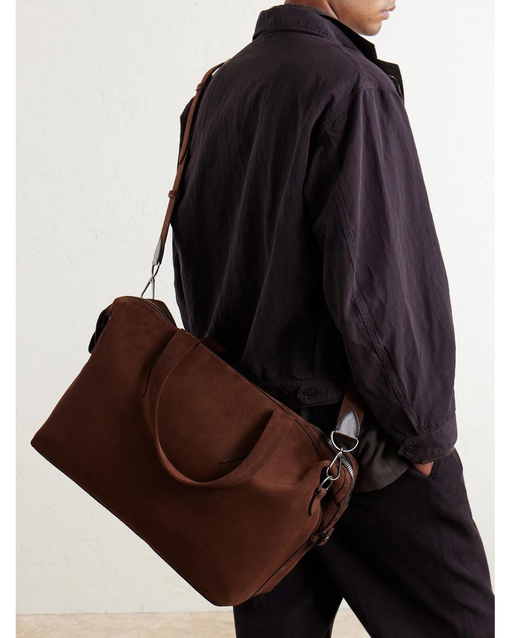 Metier Brown Nomad All Day Suede Weekend Bag for men