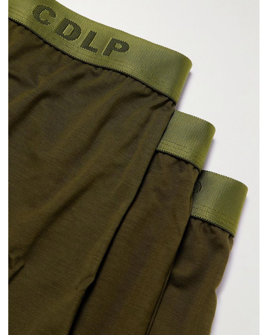 CDLP Green Three-Pack Stretch-Tencel Lyocell Boxer Briefs for men