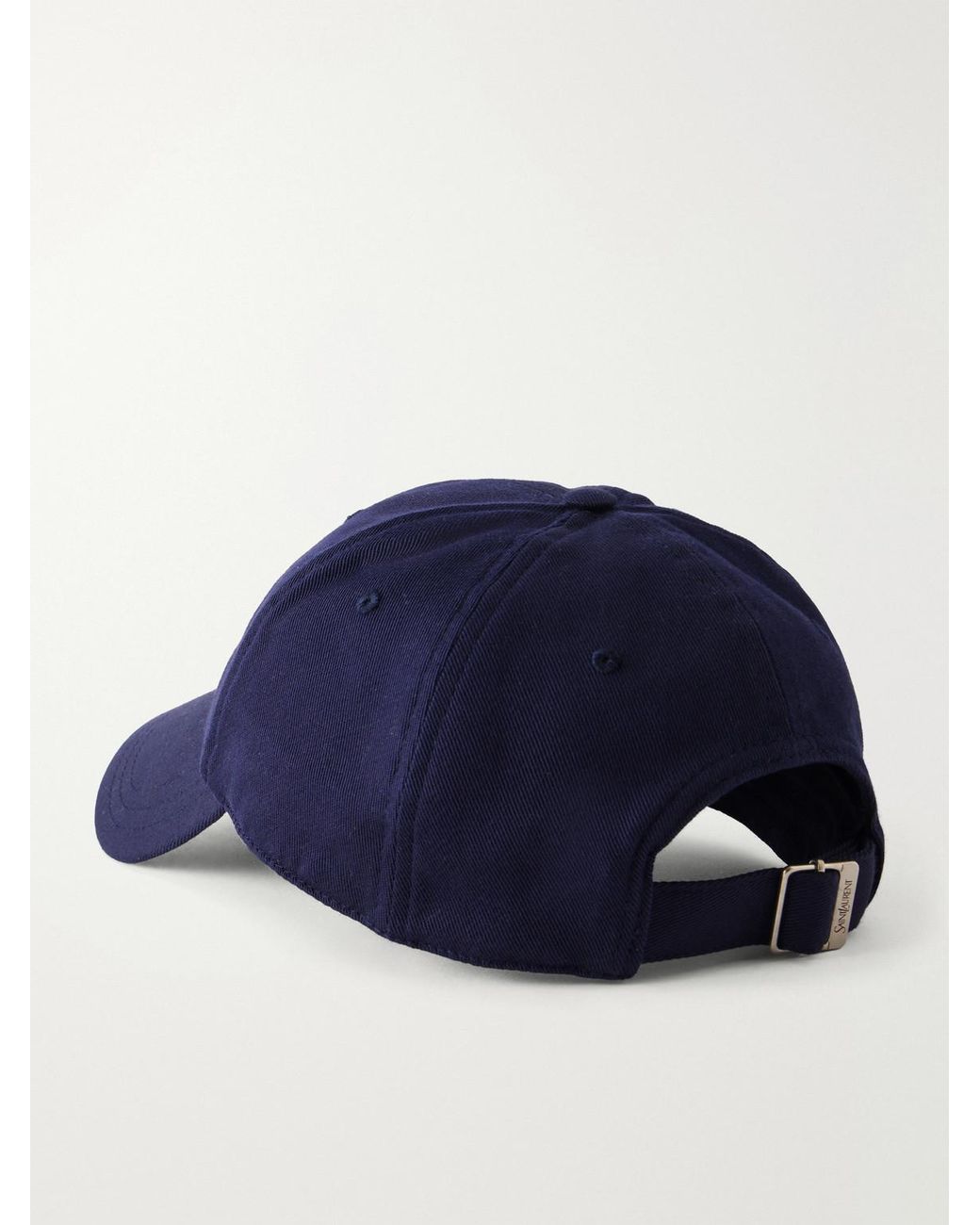 Saint Laurent Blue Logo-Embroidered Cotton-Gabardine Cap for men