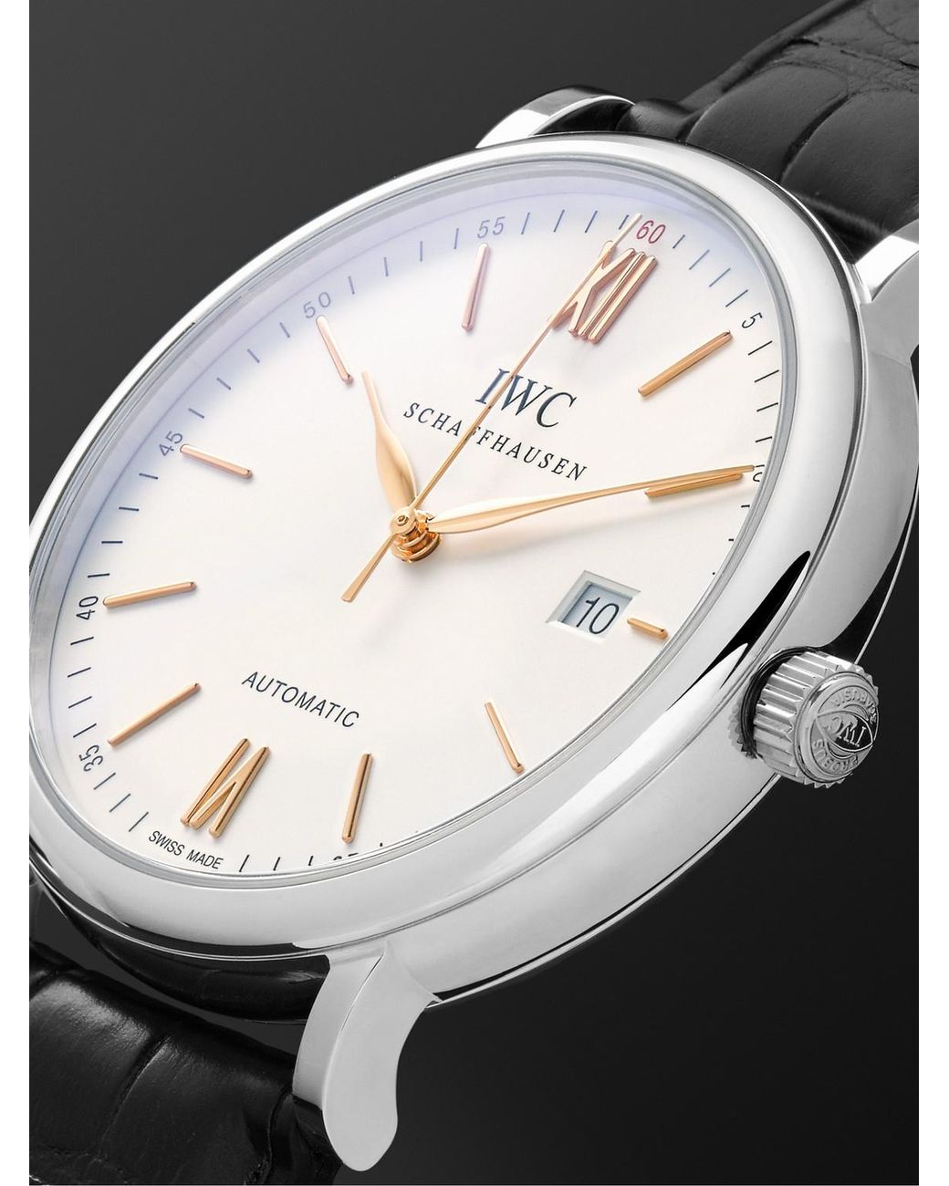 Portofino Automatic Stainless Steel Watch, Ref. Iw356517 di Iwc in Black da Uomo