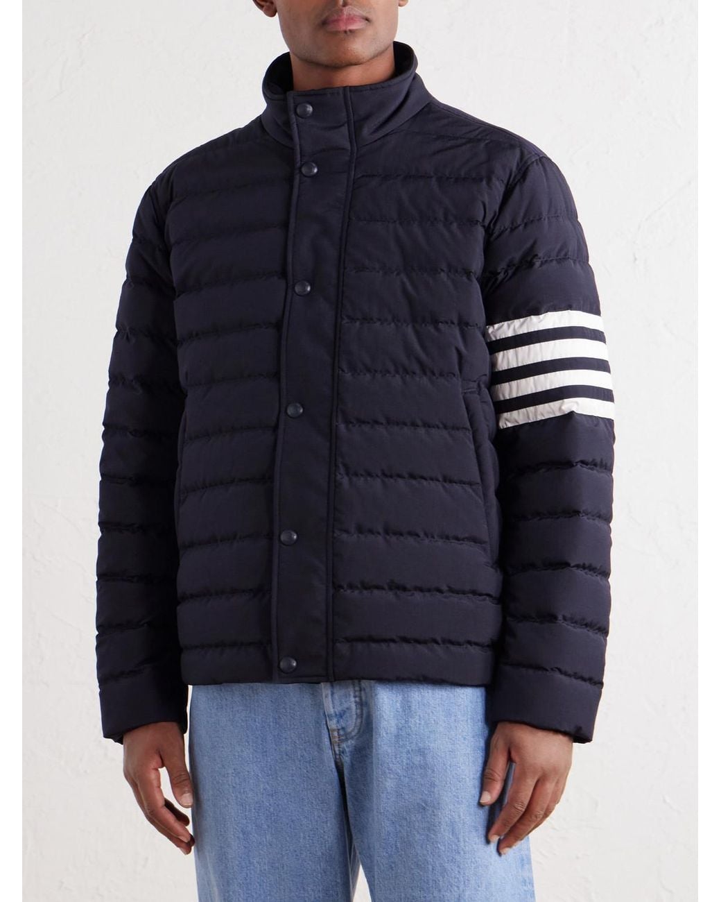 Thom Browne Blue Striped Quilted Ripstop Down Jacket for men