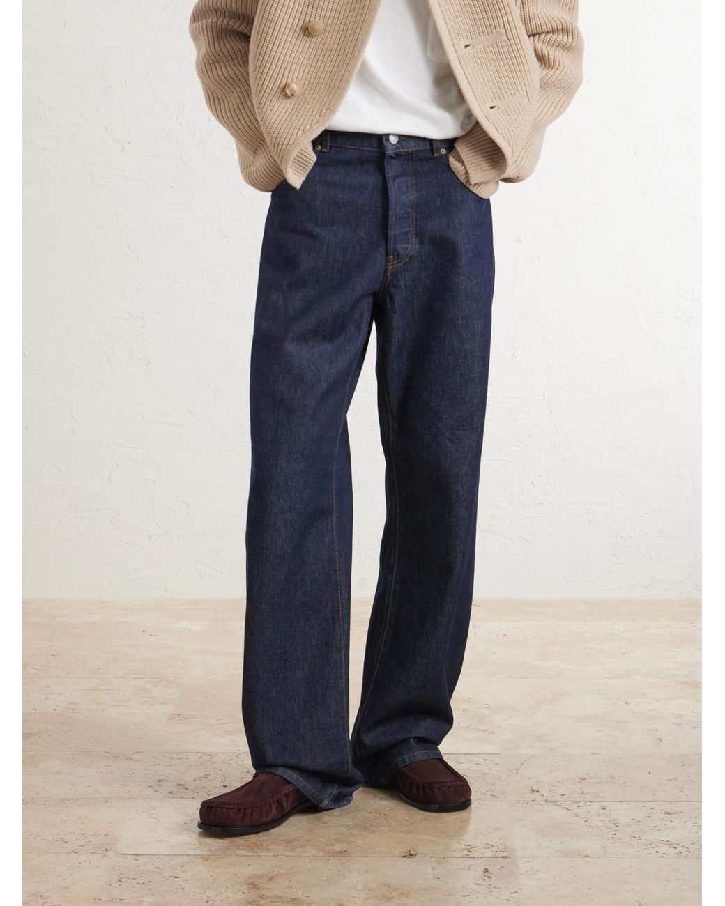 Dries Van Noten Purple Suede Loafers for men