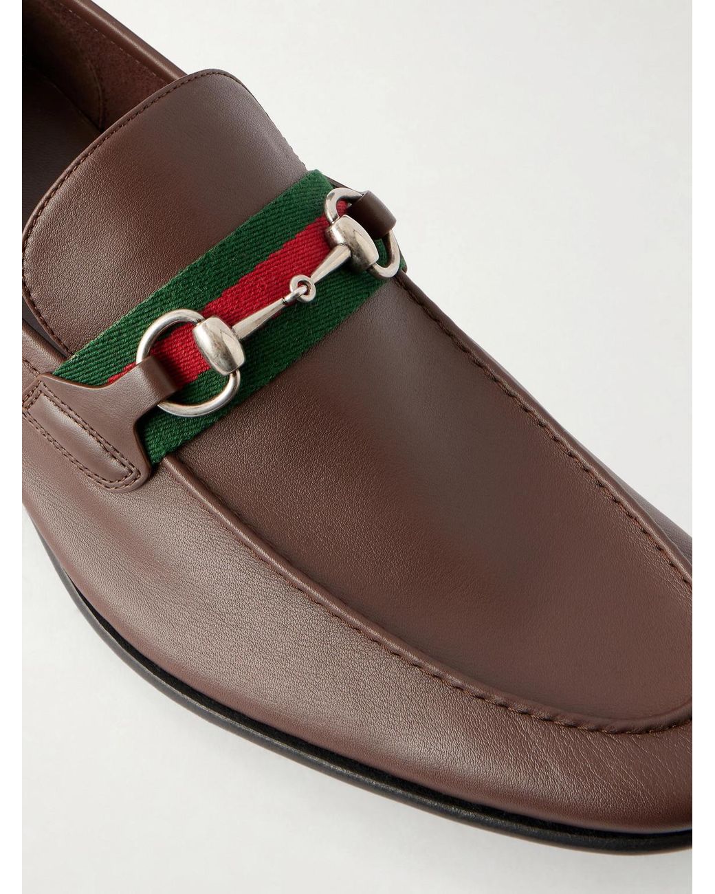 Gucci Brown Como Horsebit-embellished Leather Loafers for men