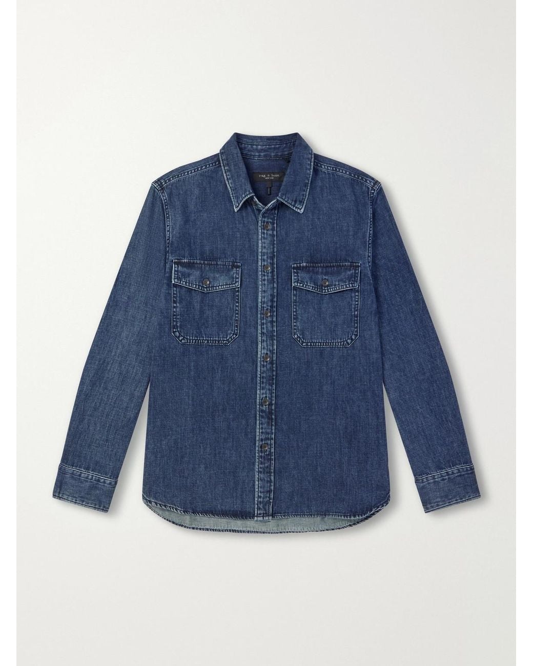 Rag & Bone Blue Denim Shirt for men