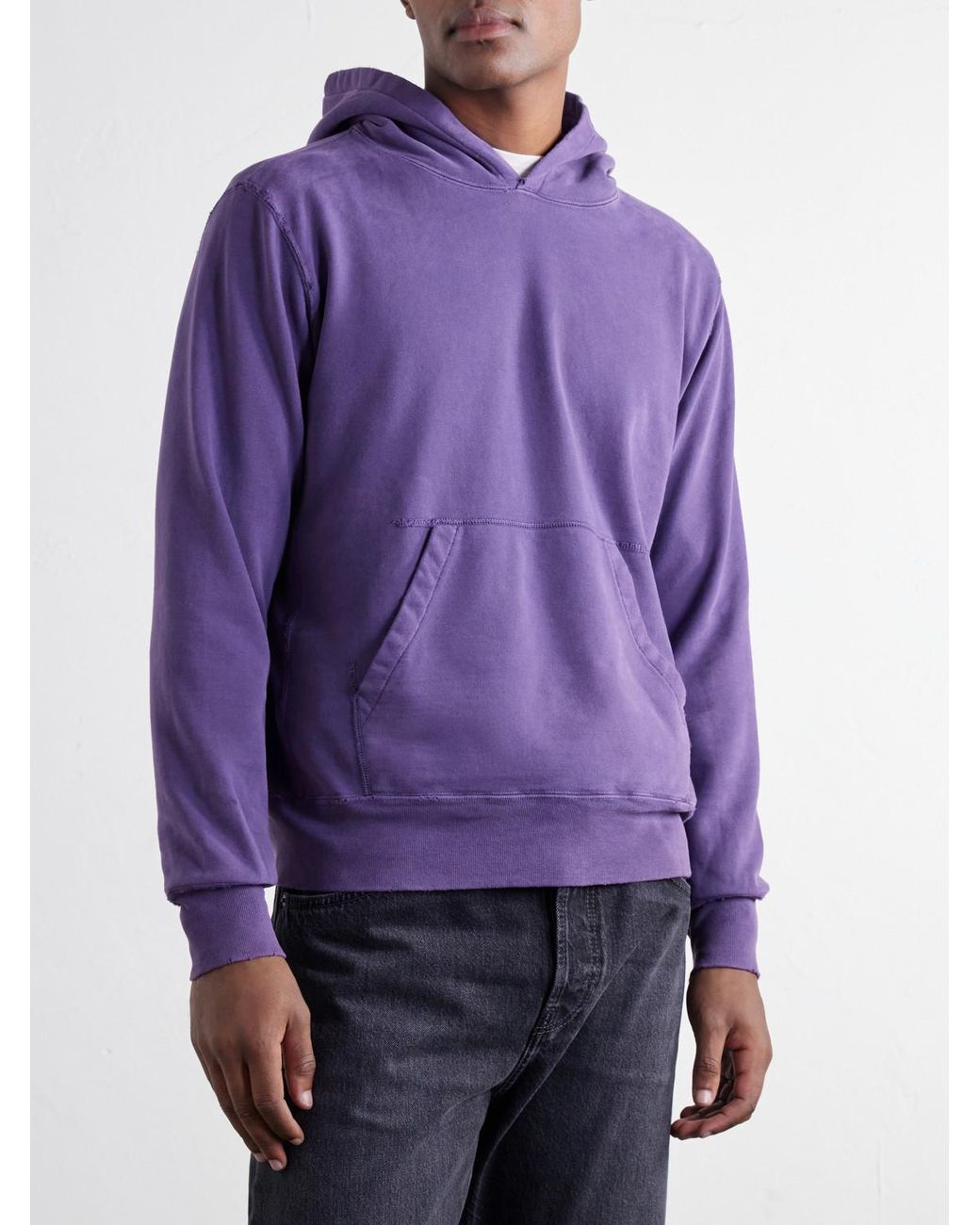 Remi Relief Purple Cotton-Fleece Hoodie for men
