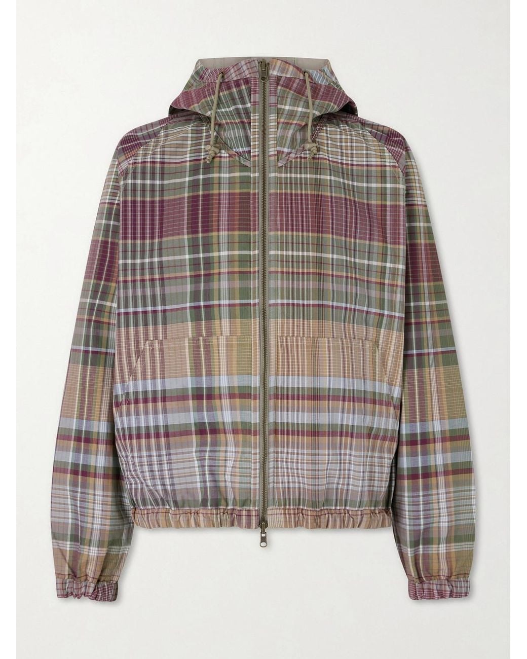 Aimé Leon Dore Gray Reversible Checked Shell Windbreaker Jacket for men