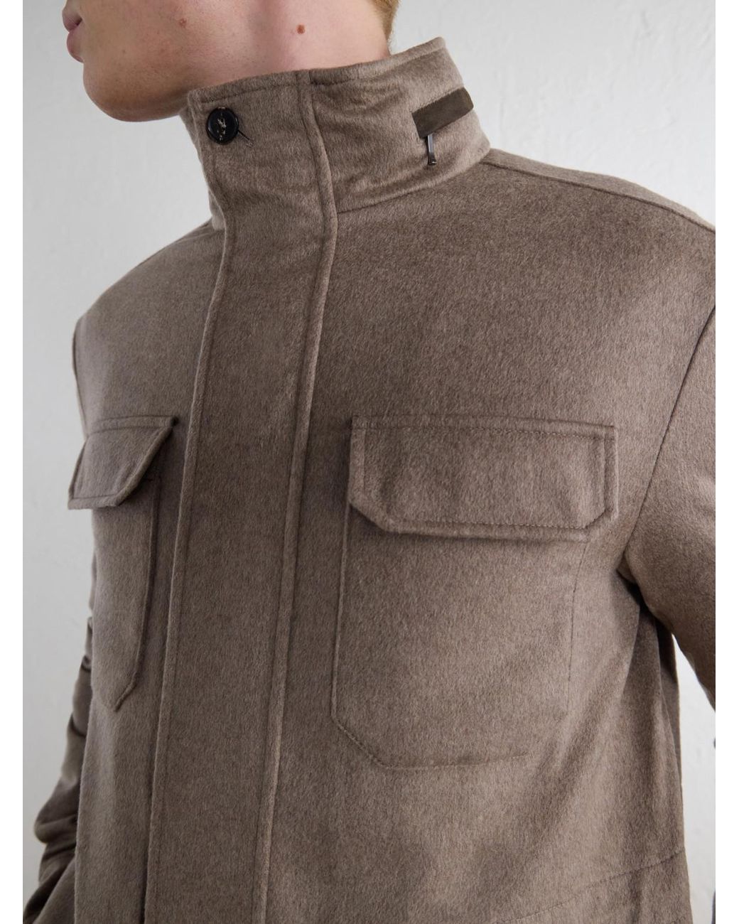 N.Peal Cashmere Brown Vale Cashmere-Twill Jacket for men