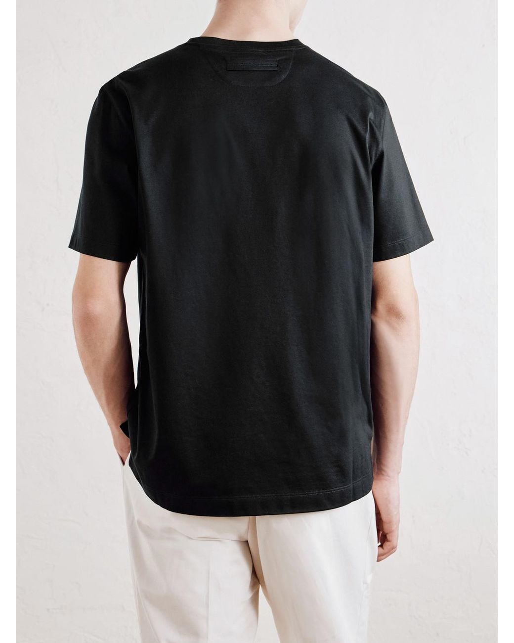 Zegna Black Cotton-jersey T-shirt for men