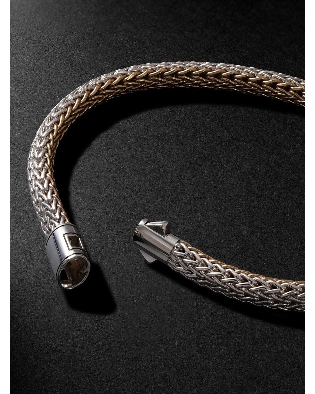 John Hardy Black Icon Reversible 14-karat Gold And Sterling Silver Bracelet for men