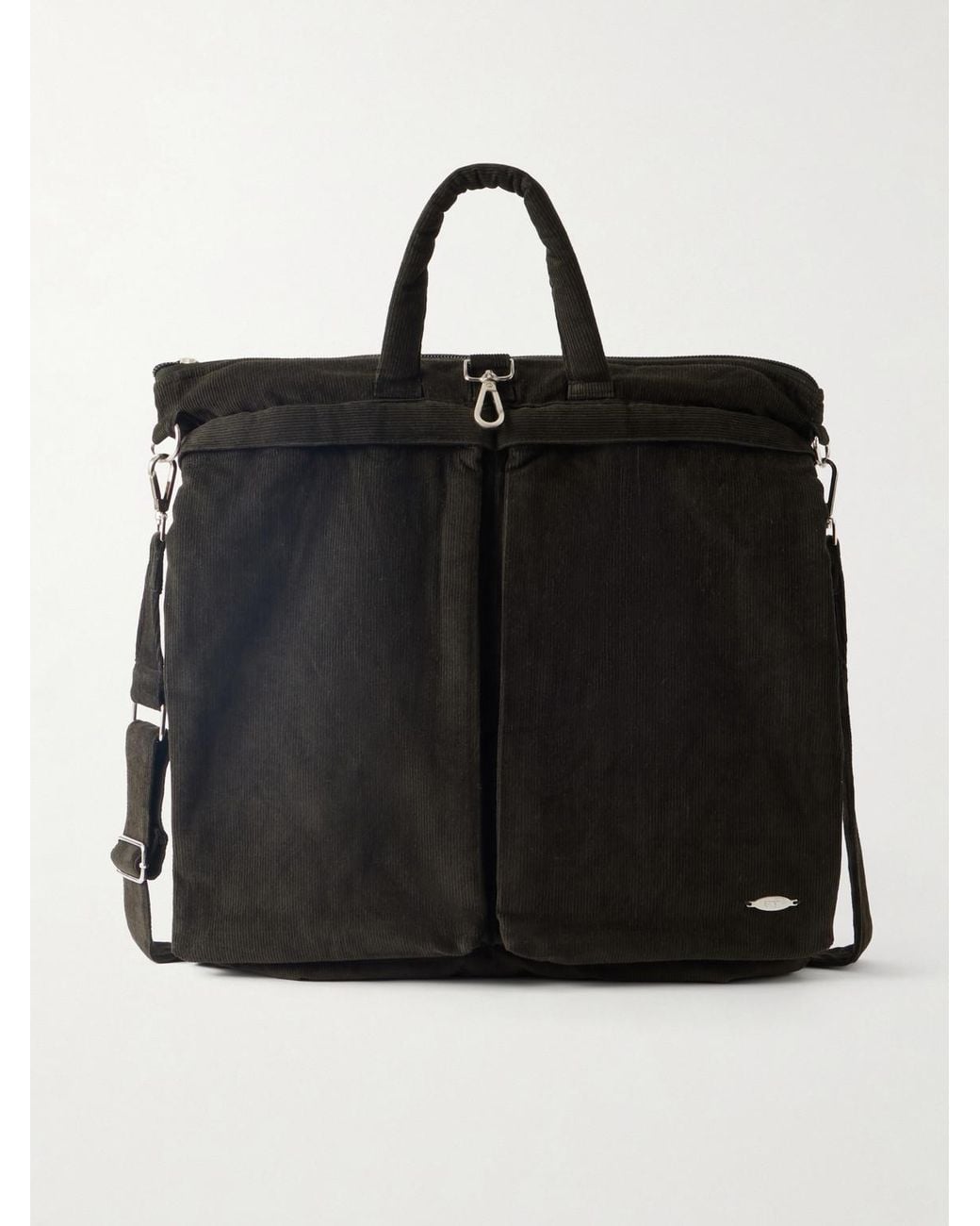 Kardo Black Cotton-Corduroy Tote Bag for men
