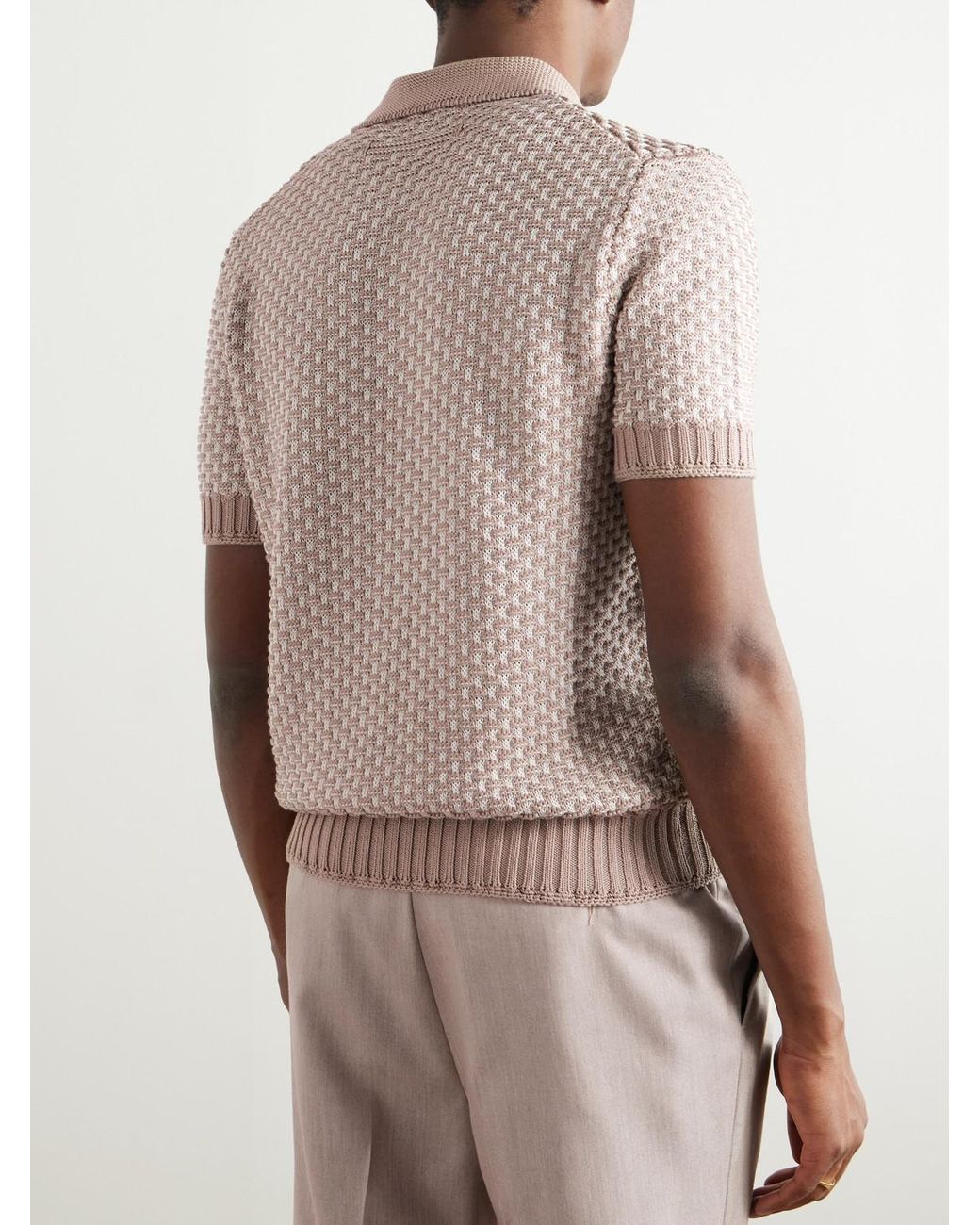 Zegna Natural Silk, Cotton And Linen-Blend Polo Shirt for men