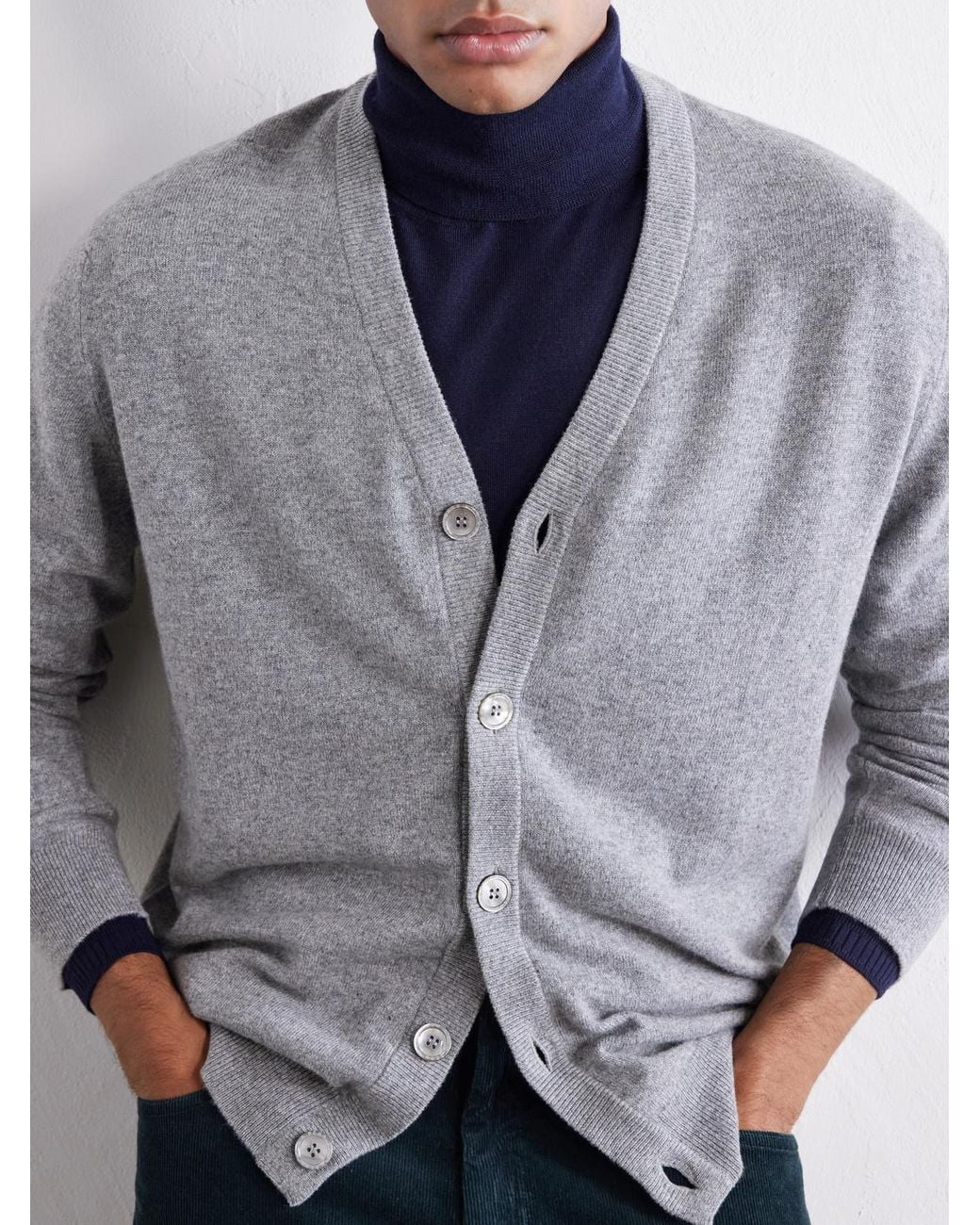 Begg x Co Gray Heriot Cashmere Cardigan for men