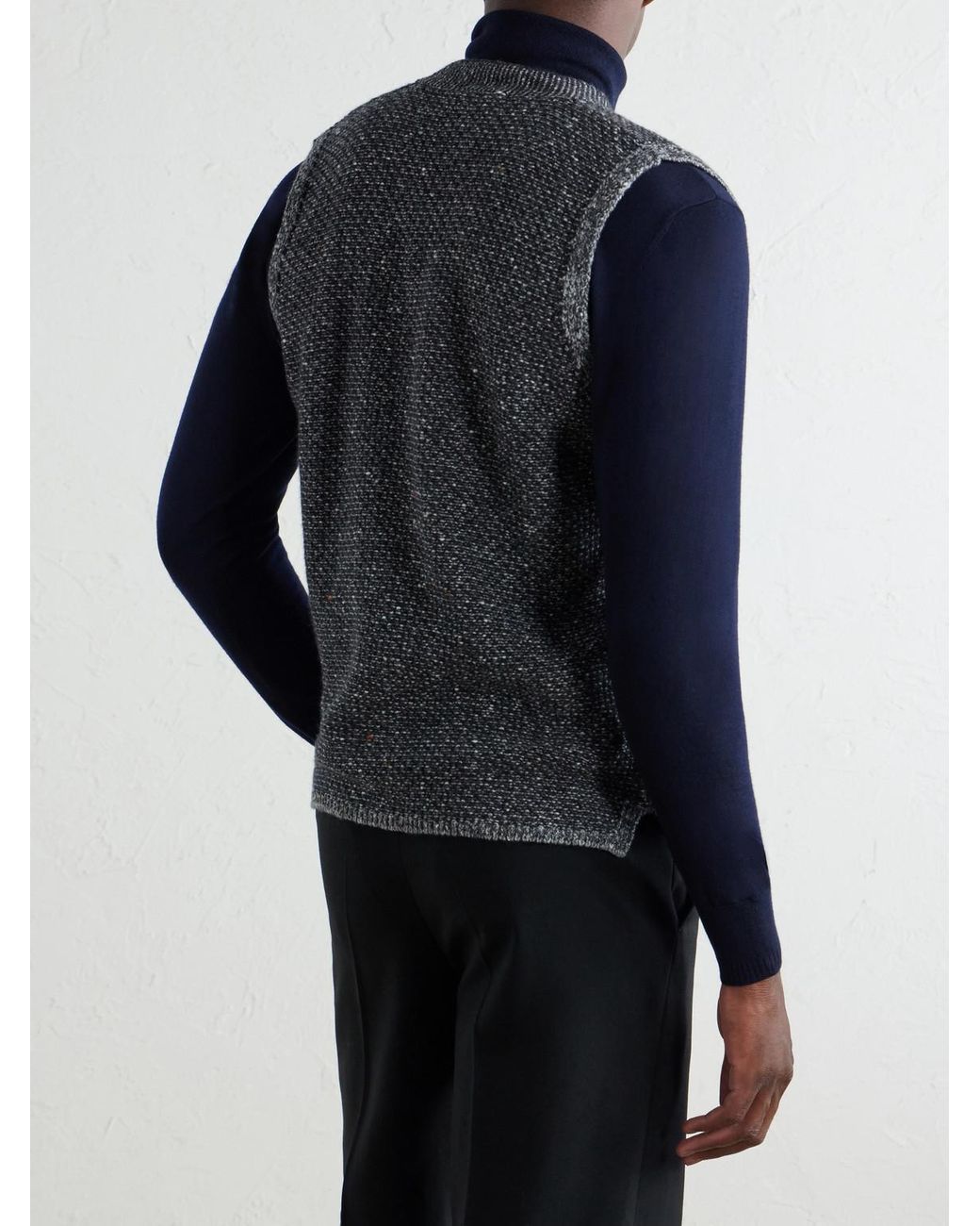 Inis Meáin Gray Breidin Merino Wool And Cashmere-Blend Gilet for men