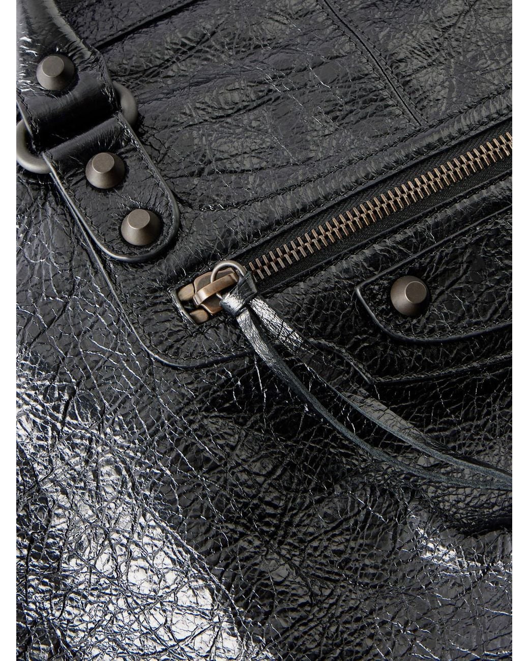 Balenciaga Black Le City Boston Textured-leather Messenger Bag for men