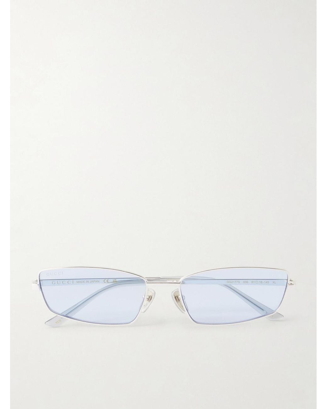 Gucci White Square-Frame-Tone Sunglasses for men