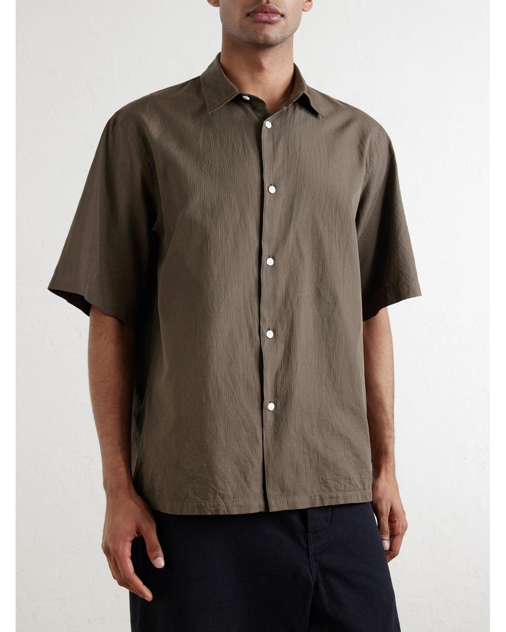 Kaptain Sunshine Gray Cotton And Silk-blend Shirt for men
