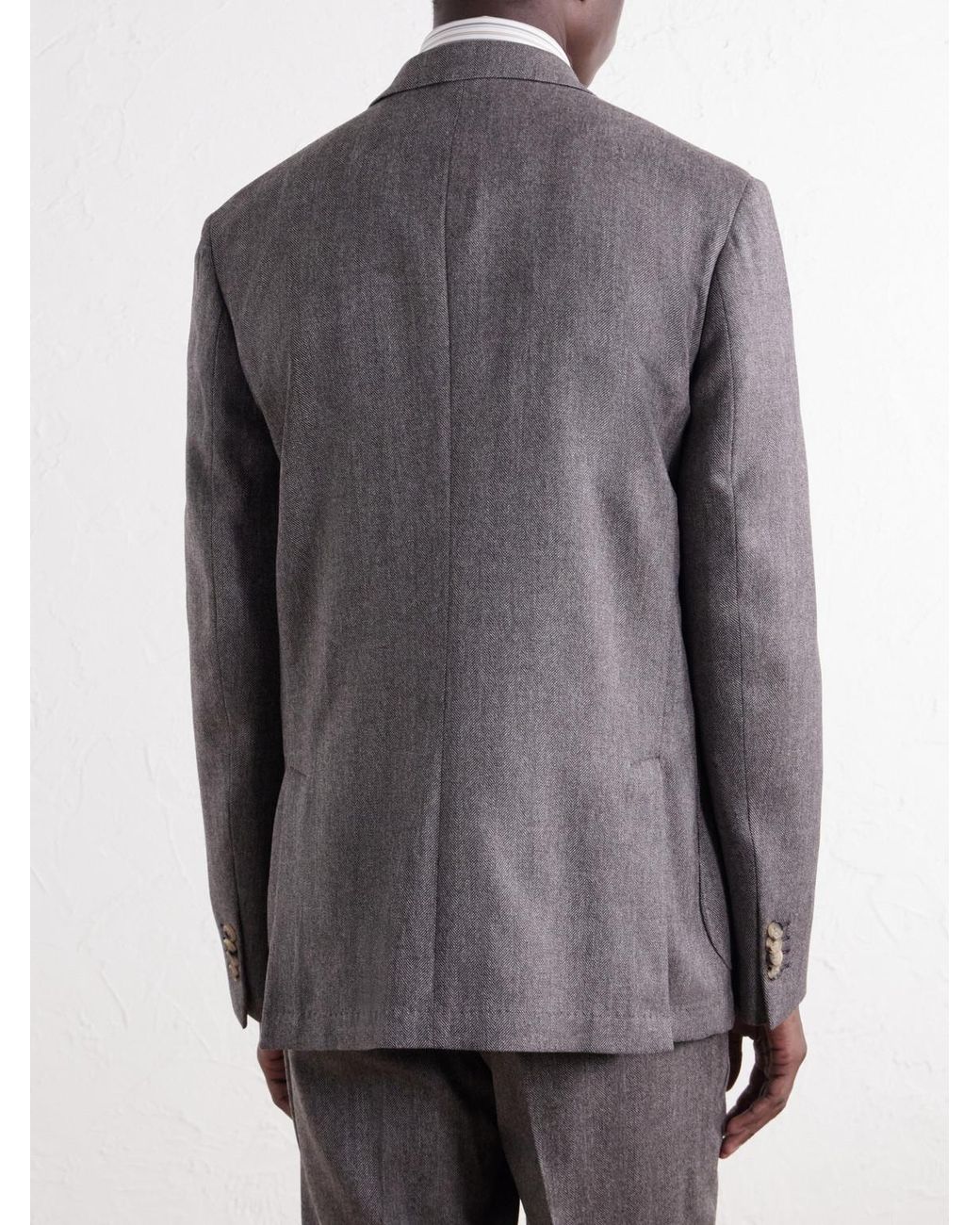 Paul Smith Gray Wool And Cashmere-Blend Herringbone Suit Jacket for men