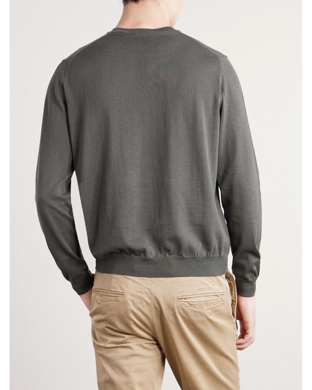 Slowear Gray Cotton And Silk-blend Sweater for men