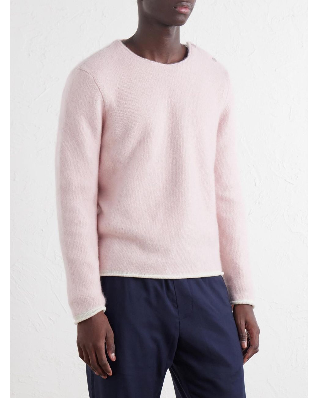 God's True Cashmere Pink Bouclé Cashmere Sweater for men